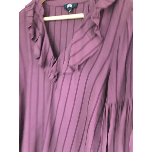 PAIGE wine burgundy purple tonal Russo ruffle long sleeve blouse top - Picture 4 of 8